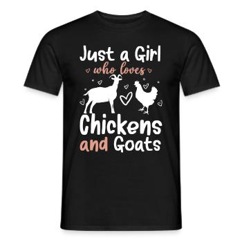 Goats & Chickens Funny Goat Lover - Männer T-Shirt - Schwarz - Vorne - AI Model Male 178 light (178cm)