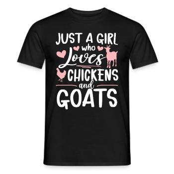 Goats & Chickens Funny Goat Lover - Männer T-Shirt - Schwarz - Vorne - AI Model Male 178 light (178cm)