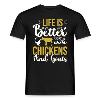 Goats & Chickens Funny Goat Lover - Männer T-Shirt - Schwarz - Vorne - AI Model Male 178 light (178cm)