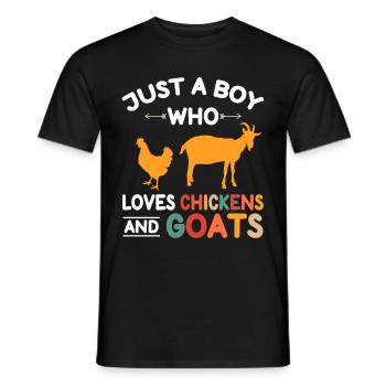 Goats & Chickens Funny Goat Lover - Männer T-Shirt - Schwarz - Vorne - AI Model Male 178 light (178cm)