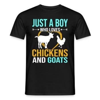 Goats & Chickens Funny Goat Lover - Männer T-Shirt - Schwarz - Vorne - AI Model Male 178 light (178cm)