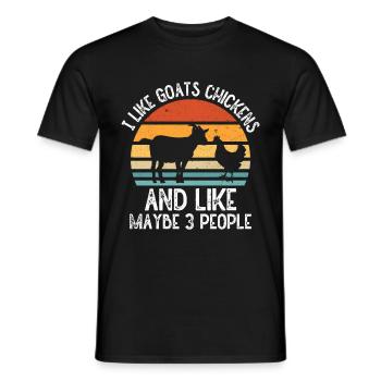 Goats & Chickens Funny Goat Lover - Männer T-Shirt - Schwarz - Vorne - AI Model Male 178 light (178cm)
