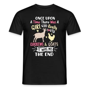 Goats & Chickens Funny Goat Lover - Männer T-Shirt - Schwarz - Vorne - AI Model Male 178 light (178cm)