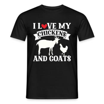 Goats & Chickens Funny Goat Lover - Männer T-Shirt - Schwarz - Vorne - AI Model Male 178 light (178cm)