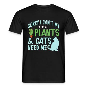Chats Plantes Plantes De Jardin Amoureux Des Plantes - T-shirt homme - noir - Devant - AI Model Male 178 light (178cm)