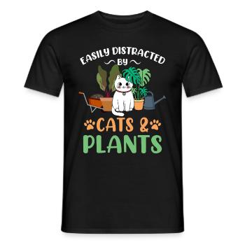 Chats Plantes Plantes De Jardin Amoureux Des Plantes - T-shirt homme - noir - Devant - AI Model Male 178 light (178cm)