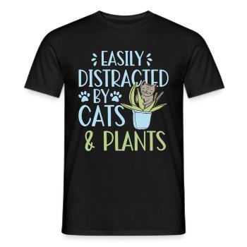 Chats Plantes Plantes De Jardin Amoureux Des Plantes - T-shirt homme - noir - Devant - AI Model Male 178 light (178cm)