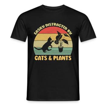 Chats Plantes Plantes De Jardin Amoureux Des Plantes - T-shirt homme - noir - Devant - AI Model Male 178 light (178cm)