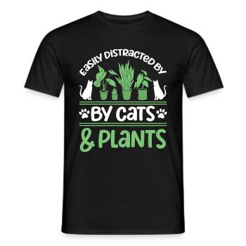 Chats Plantes Plantes De Jardin Amoureux Des Plantes - T-shirt homme - noir - Devant - AI Model Male 178 light (178cm)
