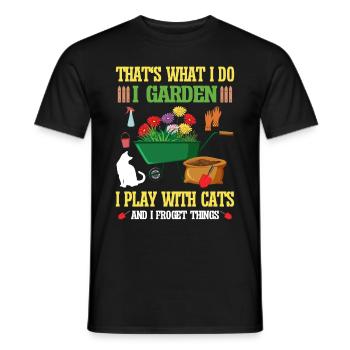 Chats Plantes Plantes De Jardin Amoureux Des Plantes - T-shirt homme - noir - Devant - AI Model Male 178 light (178cm)