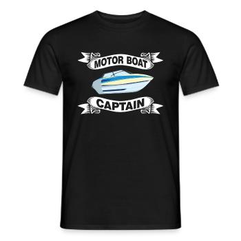 Bateau à moteur - Capitaine Bateau à moteur du lac Boater - T-shirt homme - noir - Devant - AI Model Male 178 light (178cm)