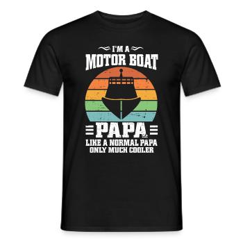 Bateau à moteur - Capitaine Bateau à moteur du lac Boater - T-shirt homme - noir - Devant - AI Model Male 178 light (178cm)