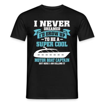 Bateau à moteur - Capitaine Bateau à moteur du lac Boater - T-shirt homme - noir - Devant - AI Model Male 178 light (178cm)