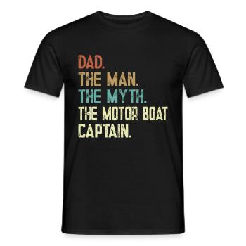 Bateau à moteur - Capitaine Bateau à moteur du lac Boater - T-shirt homme - noir - Devant - AI Model Male 178 light (178cm)