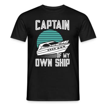Bateau à moteur - Capitaine Bateau à moteur du lac Boater - T-shirt homme - noir - Devant - AI Model Male 178 light (178cm)