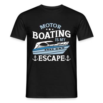 Bateau à moteur - Capitaine Bateau à moteur du lac Boater - T-shirt homme - noir - Devant - AI Model Male 178 light (178cm)