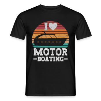 Bateau à moteur - Capitaine Bateau à moteur du lac Boater - T-shirt homme - noir - Devant - AI Model Male 178 light (178cm)