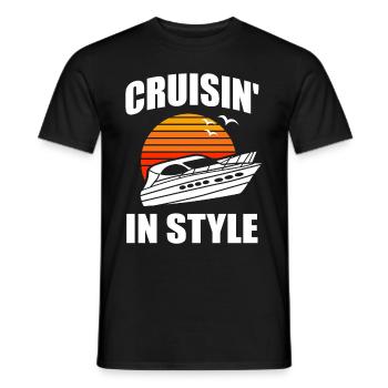 Bateau à moteur - Capitaine Bateau à moteur du lac Boater - T-shirt homme - noir - Devant - AI Model Male 178 light (178cm)