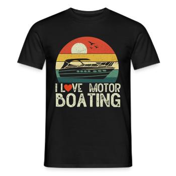 Bateau à moteur - Capitaine Bateau à moteur du lac Boater - T-shirt homme - noir - Devant - AI Model Male 178 light (178cm)