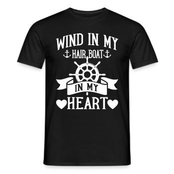 Bateau à moteur - Capitaine Bateau à moteur du lac Boater - T-shirt homme - noir - Devant - AI Model Male 178 light (178cm)