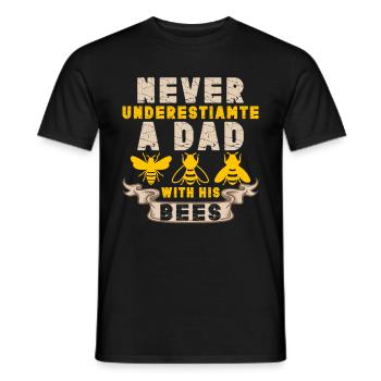 Bee Father Honey Beekeeper Father Beekeeper - Men's T-Shirt - black - Front - AI Model Male 178 light (178cm)
