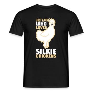 Silkie Huhn Lustige Farm Tierliebhaber - Männer T-Shirt - Schwarz - Vorne - AI Model Male 178 light (178cm)
