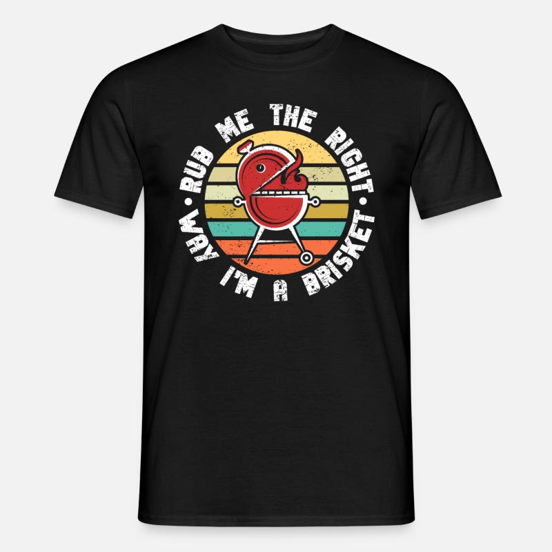 BBQ -Raucher Fleisch Grillen Lustiger - Männer T-Shirt - Schwarz