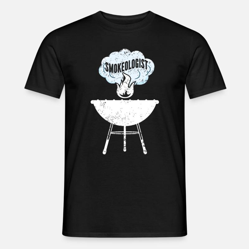 BBQ -Raucher Fleisch Grillen Lustiger - Männer T-Shirt - Schwarz