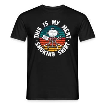 BBQ Smoker Meat Grilling Funny - Men's T-Shirt - black - Front - AI Model Male 178 light (178cm)