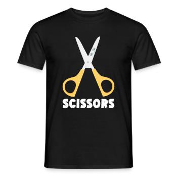 Ciseaux Papier Pierre Drôle Groupe Kawaii - T-shirt homme - noir - Devant - AI Model Male 178 light (178cm)