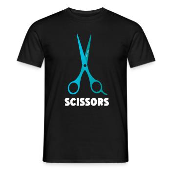 Ciseaux Papier Pierre Drôle Groupe Kawaii - T-shirt homme - noir - Devant - AI Model Male 178 light (178cm)