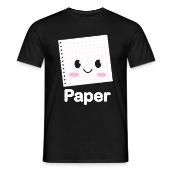Ciseaux Papier Pierre Drôle Groupe Kawaii - T-shirt homme - noir - Devant - AI Model Male 178 light (178cm)