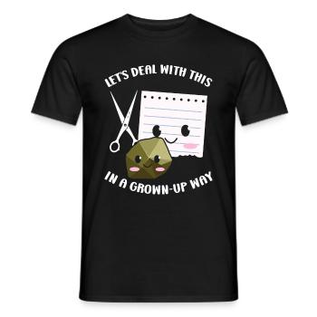 Ciseaux Papier Pierre Drôle Groupe Kawaii - T-shirt homme - noir - Devant - AI Model Male 178 light (178cm)