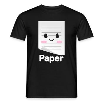 Ciseaux Papier Pierre Drôle Groupe Kawaii - T-shirt homme - noir - Devant - AI Model Male 178 light (178cm)