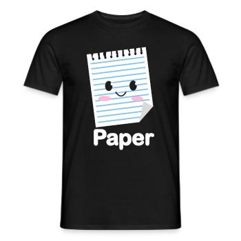 Ciseaux Papier Pierre Drôle Groupe Kawaii - T-shirt homme - noir - Devant - AI Model Male 178 light (178cm)