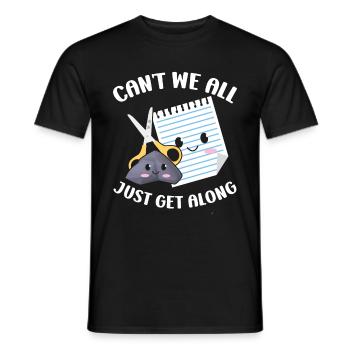 Ciseaux Papier Pierre Drôle Groupe Kawaii - T-shirt homme - noir - Devant - AI Model Male 178 light (178cm)