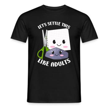 Ciseaux Papier Pierre Drôle Groupe Kawaii - T-shirt homme - noir - Devant - AI Model Male 178 light (178cm)