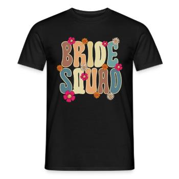 Groovy Bridal Wedding Party Bridal Flower Flowers - Men's T-Shirt - black - Front - AI Model Male 178 light (178cm)