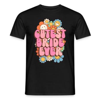 Groovy Bridal Wedding Party Bridal Flower Flowers - Men's T-Shirt - black - Front - AI Model Male 178 light (178cm)