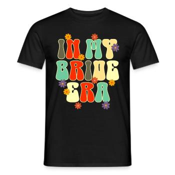 Groovy Bridal Wedding Party Bridal Flower Flowers - Men's T-Shirt - black - Front - AI Model Male 178 light (178cm)
