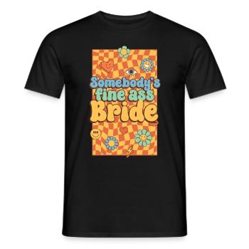 Groovy Bridal Wedding Party Bridal Flower Flowers - Men's T-Shirt - black - Front - AI Model Male 178 light (178cm)