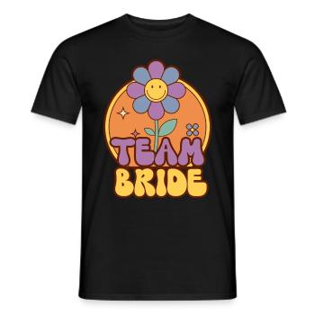 Groovy Bridal Wedding Party Bridal Flower Flowers - Men's T-Shirt - black - Front - AI Model Male 178 light (178cm)