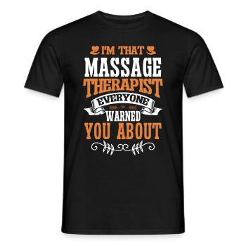 Massagetherapeuten Therapie Masseuse Wertschätzung - Männer T-Shirt - Schwarz - Vorne - AI Model Male 178 light (178cm)