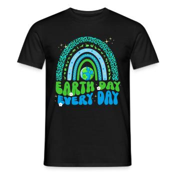 Erde Tag Groovy Hippie 70s Retro Retro - Männer T-Shirt - Schwarz - Vorne - AI Model Male 178 light (178cm)