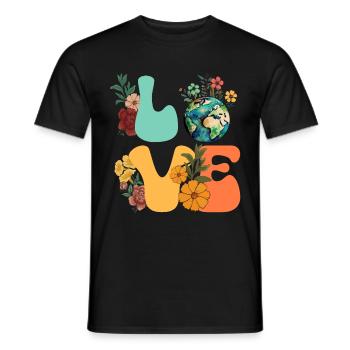 Erde Tag Groovy Hippie 70s Retro Retro - Männer T-Shirt - Schwarz - Vorne - AI Model Male 178 light (178cm)