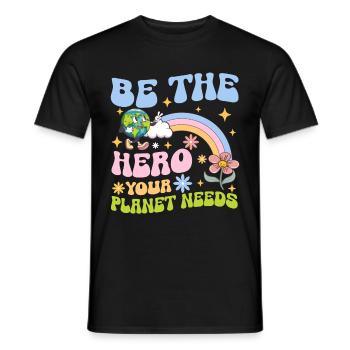 Erde Tag Groovy Hippie 70s Retro Retro - Männer T-Shirt - Schwarz - Vorne - AI Model Male 178 light (178cm)