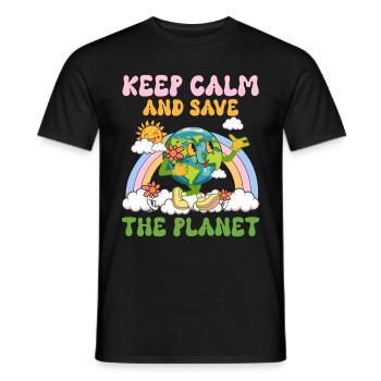 Erde Tag Groovy Hippie 70s Retro Retro - Männer T-Shirt - Schwarz - Vorne - AI Model Male 178 light (178cm)