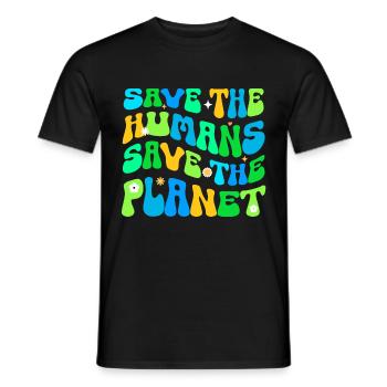 Erde Tag Groovy Hippie 70s Retro Retro - Männer T-Shirt - Schwarz - Vorne - AI Model Male 178 light (178cm)