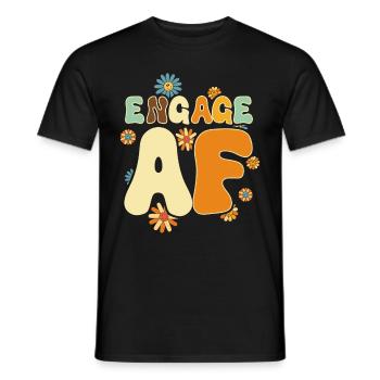 Mariée de fiançailles d'amis dévoués - T-shirt homme - noir - Devant - AI Model Male 178 light (178cm)