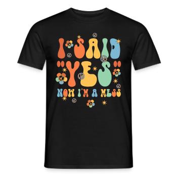 Mariée de fiançailles d'amis dévoués - T-shirt homme - noir - Devant - AI Model Male 178 light (178cm)